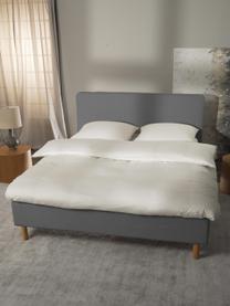 Letto imbottito Celeste, Rivestimento: poliestere (tessuto strut, Piedini: legno di albero della gom, Tessuto grigio, 160 x 200 cm