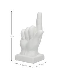 Objet décoratif Finger, Grès cérame, Blanc, larg. 13 x haut. 20 cm