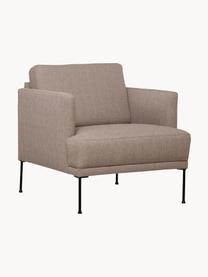Sessel Fluente, Bezug: 100% Polyester 35.000 Sch, Gestell: Massives Kiefernholz, FSC, Beine: Metall, pulverbeschichtet, Webstoff Taupe, B 74 x T 85 cm