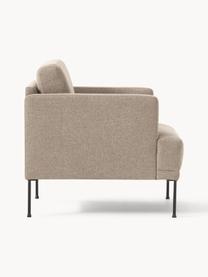 Fauteuil Fluente, Bekleding: 100% polyester, Frame: massief grenenhout, Poten: gepoedercoat metaal Dit p, Geweven stof beige, B 74 x D 85 cm