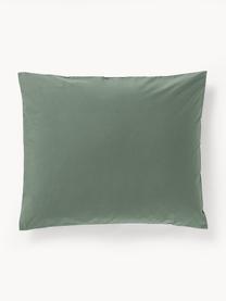 Povlak na polštář z bavlněného perkálu Elsie, Tmavě zelená, Š 40 cm, D 80 cm