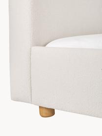 Cama tapizada en tejido bouclé Serena, Estructura: madera maciza de abedul c, Tapizado: tejido de estructura bouc, Bouclé blanco, An 140 x L 200cm