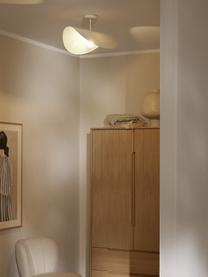 Lampada da soffitto di design in lino Kenzie, Paralume: 100% lino, Baldacchino: metallo rivestito, Beige chiaro, Larg. 55 x Alt. 29 cm