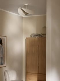 Lampa sufitowa z lnu Kenzie, Jasny beżowy, S 55 x G 29 cm