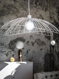 Design hanglamp Ray in wit, Lampenkap: gecoat metaal, Baldakijn: metaal, Wit, Ø 70 x H 37 cm