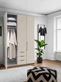 Drehtürenschrank Monaco, 3-türig, Korpus: Holzwerkstoff, foliert, Griffe: Metall, beschichtet, Beige, B 148 x H 216 cm