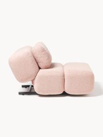 Fauteuil en tissu bouclé Caterpillar, Peluche rose pâle, larg. 82 x prof. 118 cm