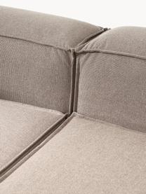 Modulares Ecksofa Lennon, Bezug: 100 % Polyester Der strap, Gestell: Massives Kiefernholz, Spe, Füße: Kunststoff Dieses Produkt, Webstoff Taupe, B 238 x T 180 cm, Eckteil links