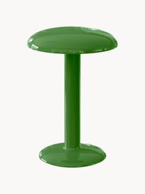 Lámpara de mesa LED pequeña regulable Gustave, portátil, Aluminio recubierto, Verde brillante, Ø 16 x Al 21 cm