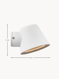 Outdoor wandlamp Aleria, Lampenkap: gecoat metaal, Wit, B 12 x H 11 cm