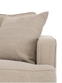 Big Sofa Warren (2-Sitzer) in Beige mit Leinenstoffgemisch, Gestell: Holz, Bezug: 60% Baumwolle, 40% Leinen, Beine: Schwarzholz, Webstoff Beige, 178 x 85 cm