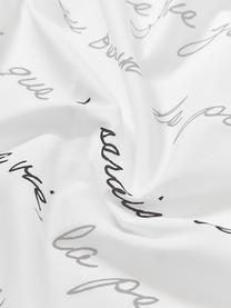 Federa in cotone percalle Leire, Bianco, grigio, Larg. 50 x Lung. 80 cm