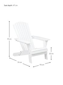 Acaciahouten tuin loungestoel Charlie in wit, Massief geolied acaciahout en gelakt, Wit, B 93  x D 74 cm