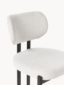 Chaise rembourrée en bouclé Malia, Tissu bouclé blanc, noir, larg. 56 x prof. 51 cm