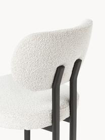 Chaise rembourrée en bouclé Malia, Tissu bouclé blanc, noir, larg. 56 x prof. 51 cm