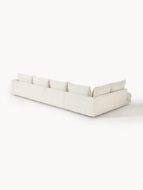 Canapé d'angle XL Tribeca, Tissu blanc crème, larg. 405 x prof. 228 cm, méridienne à gauche