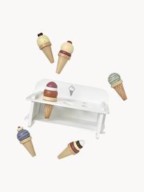 Stand de glace en bois Kids' Hub, 7 élém., Bois Schima, MDF, laqué, Blanc, multicolore, larg. 26 x haut. 17 cm