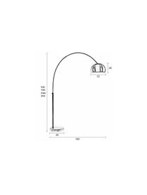 Lámpara arco Metal Bow, Pantalla: metal, cobre, Estructura: metal, cobre, Cable: plastyce, Cobre, An 170 x Al 205 cm