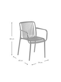 Zahradní židle s područkami Isabellini, Umělá hmota, Světle šedá, Š 54 cm, H 49 cm