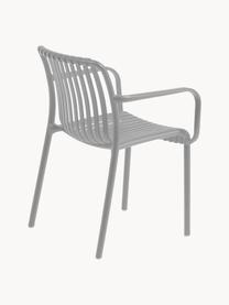 Chaise de jardin à accoudoirs Isabellini, Plastique, Gris, larg. 54 x prof. 49 cm