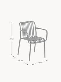 Chaise de jardin à accoudoirs Isabellini, Plastique, Gris, larg. 54 x prof. 49 cm