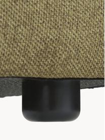 Modulaire bank Lennon (4-zits) met kruk, Bekleding: 100% polyester, Frame: massief grenenhout FSC-ge, Poten: kunststof, Geweven stof olijfgroen, B 327 x D 207 cm