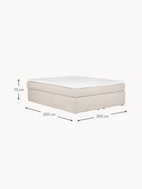 Boxspringbett Enya, Matratze: 5-Zonen-Taschenfederkern, Webstoff Beige, B 160 x L 200 cm, Härtegrad H3