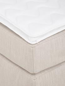 Boxspringbed Enya, Matras: 5-zones pocketvering, Poten: kunststof Dit product is , Geweven stof beige, B 160 x L 200 cm, hardheidsgraad H3