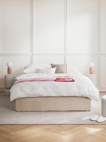 Boxspringbed Enya, Matras: 5-zones pocketvering, Poten: kunststof Dit product is , Geweven stof beige, B 160 x L 200 cm, hardheidsgraad H3