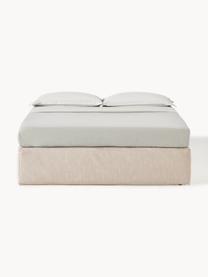 Boxspringbed Enya, Matras: 5-zones pocketvering, Poten: kunststof Dit product is , Geweven stof beige, B 160 x L 200 cm, hardheidsgraad H3