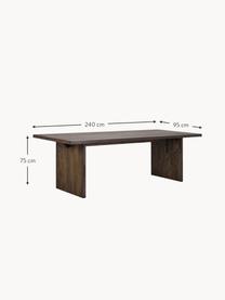 Table en bois de chêne Emmett, 240 x 95 cm, Bois de chêne, huilé, certifié FSC

Ce produit est fabriqué à partir de bois certifié FSC® issu d'une exploitation durable, Bois de chêne, foncé huilé, larg. 240 x prof. 95 cm