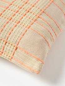 Károvaný bavlněný povlak na polštář s výšivkou Orla, 100 % bavlna, Oranžová, Š 45 cm, D 45 cm