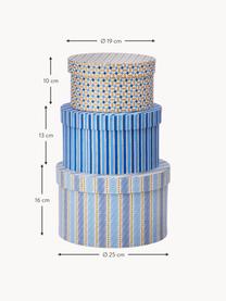 Aufbewahrungsboxen Thala Riviera, 3er-Set, Blautöne, Goldfarben, Set mit verschiedenen Größen