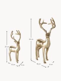 Figuras decorativas ciervos Thielo, 2 uds., Aluminio recubierto, Latón, Set de diferentes tamaños