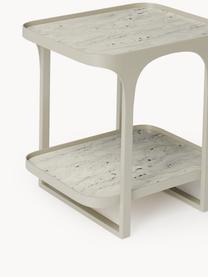 Table de chevet aspect travertin Bella, Aspect travertin beige clair, larg. 55 x haut. 55 cm