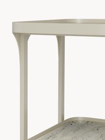 Table de chevet aspect travertin Bella, Aspect travertin beige clair, larg. 55 x haut. 55 cm