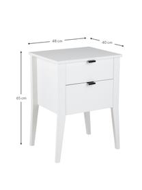Noční stolek se zásuvkami Sleepy, Bílá, Š 48 cm, V 65 cm