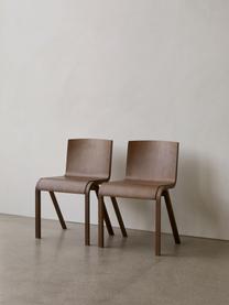 Krzesło z drewna dębowego Ready Dining, Stelaż: drewno dębowe lakierowane, Nogi: drewno dębowe lakierowane, Drewno dębowe lakierowane na ciemno, S 47 x G 50 cm