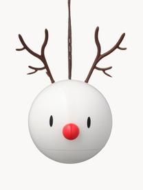 Adornos navideños Reindeer, 2 uds., Metal, plástico, Blanco, negro, rojo, An 10 x Al 7 cm