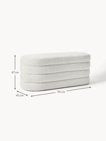 Banquette en tissu bouclé Alto, Bouclé blanc cassé, larg. 110 x haut. 47 cm