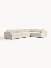 Grosses Ecksofa Melva (4-Sitzer), Bezug: 100 % Polyester Der strap, Gestell: Massives Kiefern- und Fic, Webstoff Hellbeige, B 339 x T 220 cm, Eckteil rechts