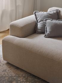 Großes Ecksofa Melva (4-Sitzer), Bezug: 100 % Polyester Der strap, Gestell: Massives Kiefern- und Fic, Füße: Kunststoff Dieses Produkt, Webstoff Hellbeige, B 339 x T 220 cm, Eckteil rechts