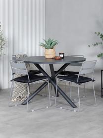 Silla apilable de metal de exterior Lina, Gris, An 47 x F 55 cm