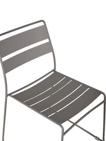 Silla apilable de metal de exterior Lina, Gris, An 47 x F 55 cm