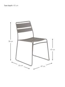 Silla apilable de metal de exterior Lina, Gris, An 47 x F 55 cm