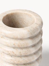 Marmor-Vase Orta, H 13 cm, Marmor, Beige, marmoriert, Ø 10 x H 13 cm