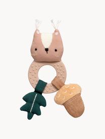 Activiteit rammelaar Zappy the Squirrel, Bekleding: 90% polyester, 10% katoen, Beigetinten, meerkleurig, B 5 x L 9 cm