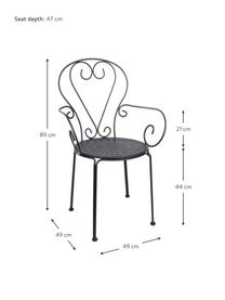 Garten-Armlehnstühle Etienne, 2 Stück, Dunkelgrau, B 49 x H 89 cm