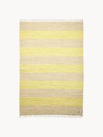 Ręcznie tkany dywan z bawełny Chindi, 100% bawełna, Jasny żółty, jasny beżowy, S 60 x D 90 cm (Rozmiar XXS)