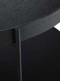 Tavolino rotondo da salotto in legno Renee, Ripiani: pannello MDF (fibra a med, Struttura: metallo verniciato a polv, Nero, Ø 90 cm